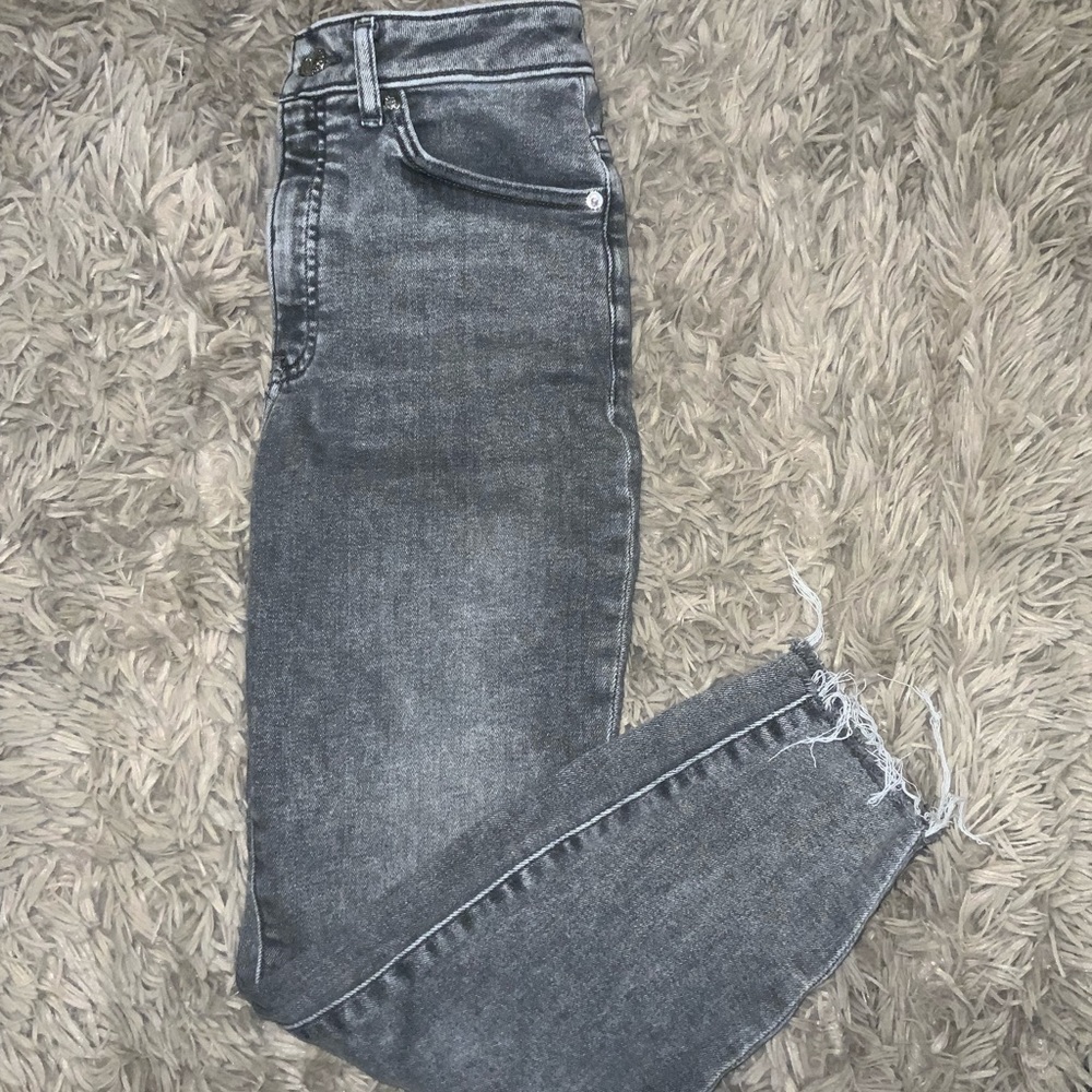 Express Grey Washed Curvy Skinny Jeans